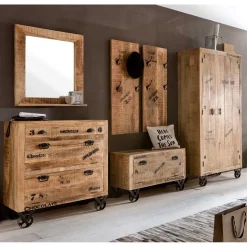 Industry Garderobenmöbel Indri aus Mangobaum Massivholz (sechsteilig)