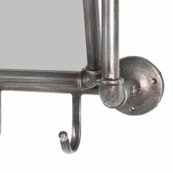 Industry Spiegel mit Rahmen aus Stahlrohren Manicos & 5 Haken