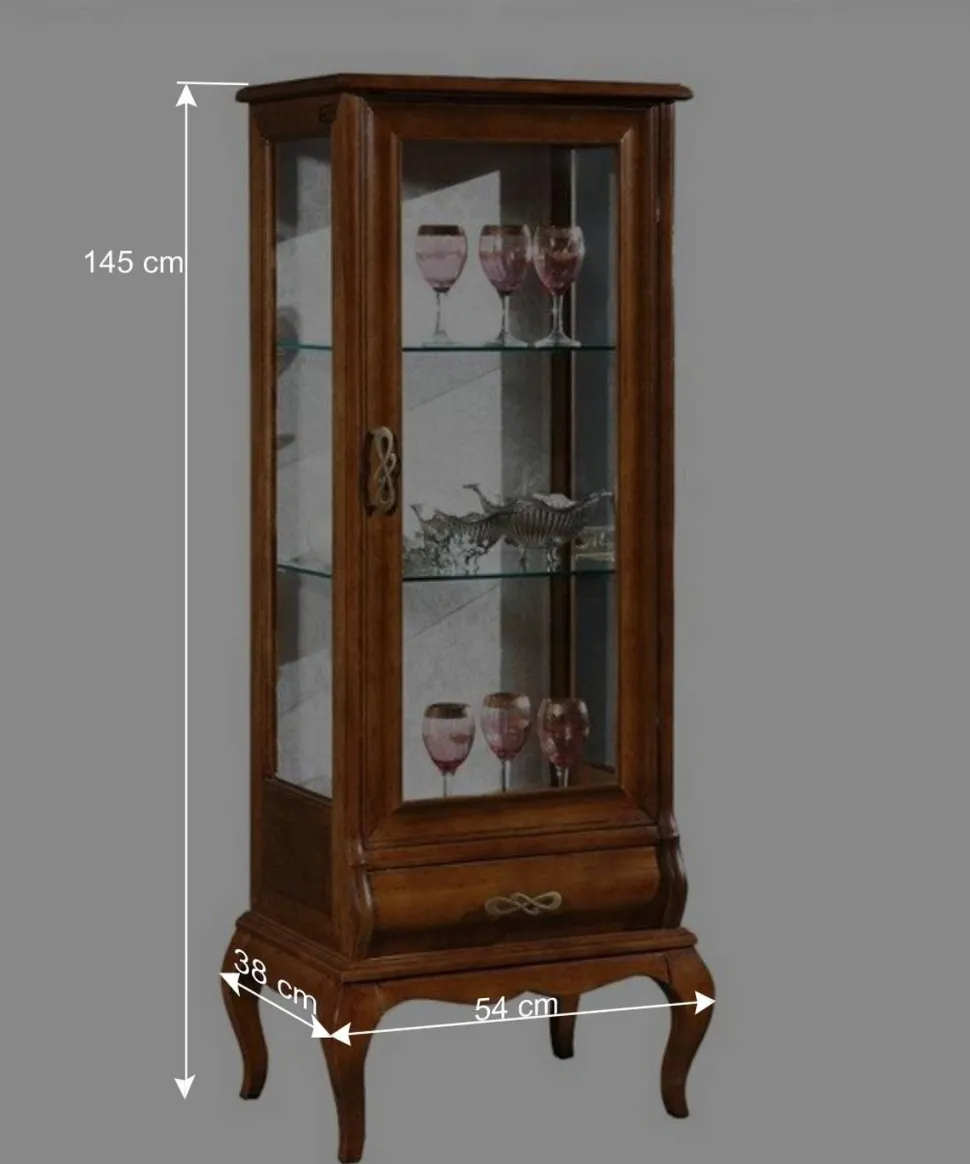 Italienische Vitrine in Nussbaumfarben - Motiz