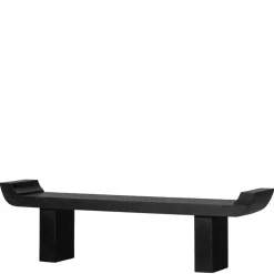 Japandi Wohnraumbank in Schwarz - Belafoma