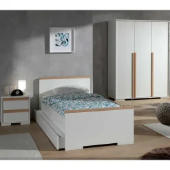 Jugend Schlafzimmer Möbel in Weiß - Eldrus (dreiteilig)