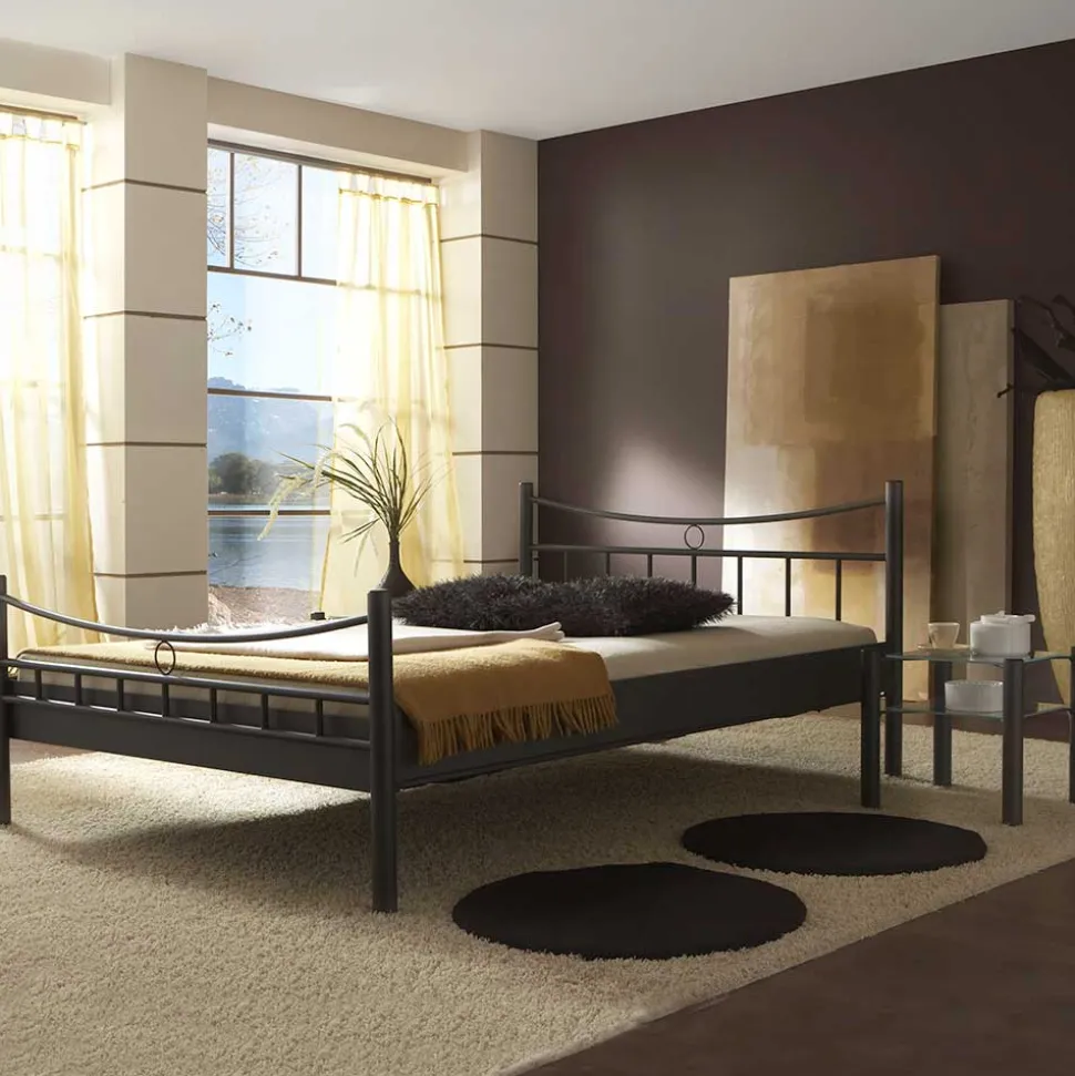 Jugendbett Lioberta aus schwarzem Metall (zweiteilig)