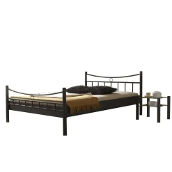 Jugendbett Lioberta aus schwarzem Metall (zweiteilig)