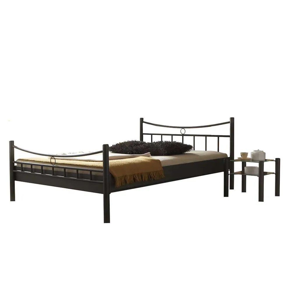 Jugendbett Lioberta aus schwarzem Metall (zweiteilig)