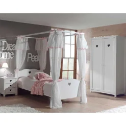 Jugendzimmer Möbel Set Grandory mit Himmelbett (dreiteilig)