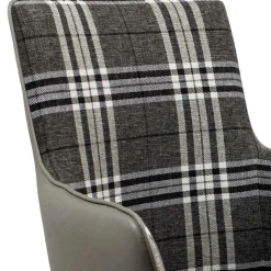 Karierter Esszimmerstuhl im Retro Stil - Gondama (2er Set)