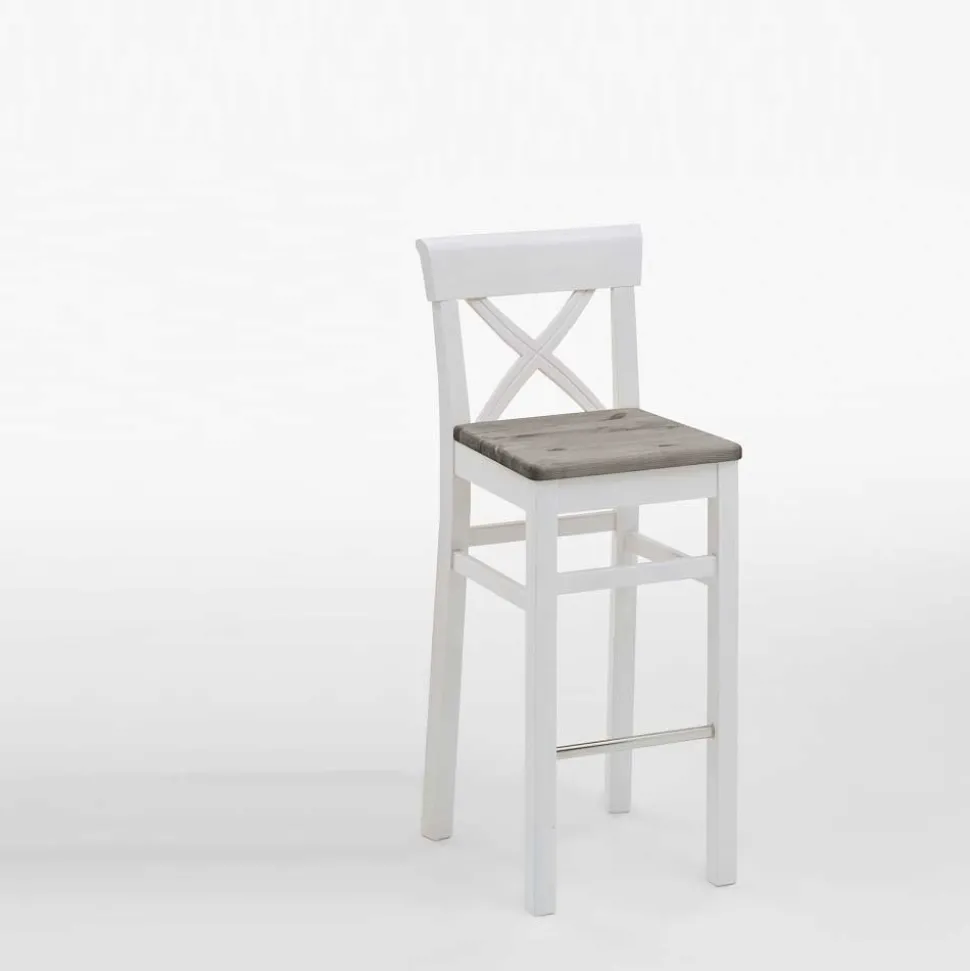 Küchenhocker Yoan in Weiß Grau