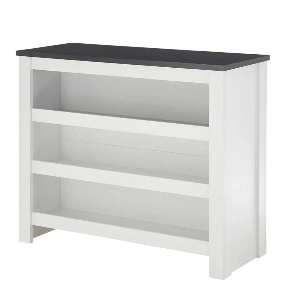 Küchenmöbel mit Theke in Weiß & Grau - Eture (sechsteilig)