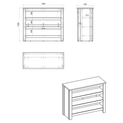Küchenmöbel mit Theke in Weiß & Grau - Eture (sechsteilig)