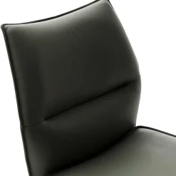 Küchenstuhl aus Leder und Edelstahl - Simael (2er Set)