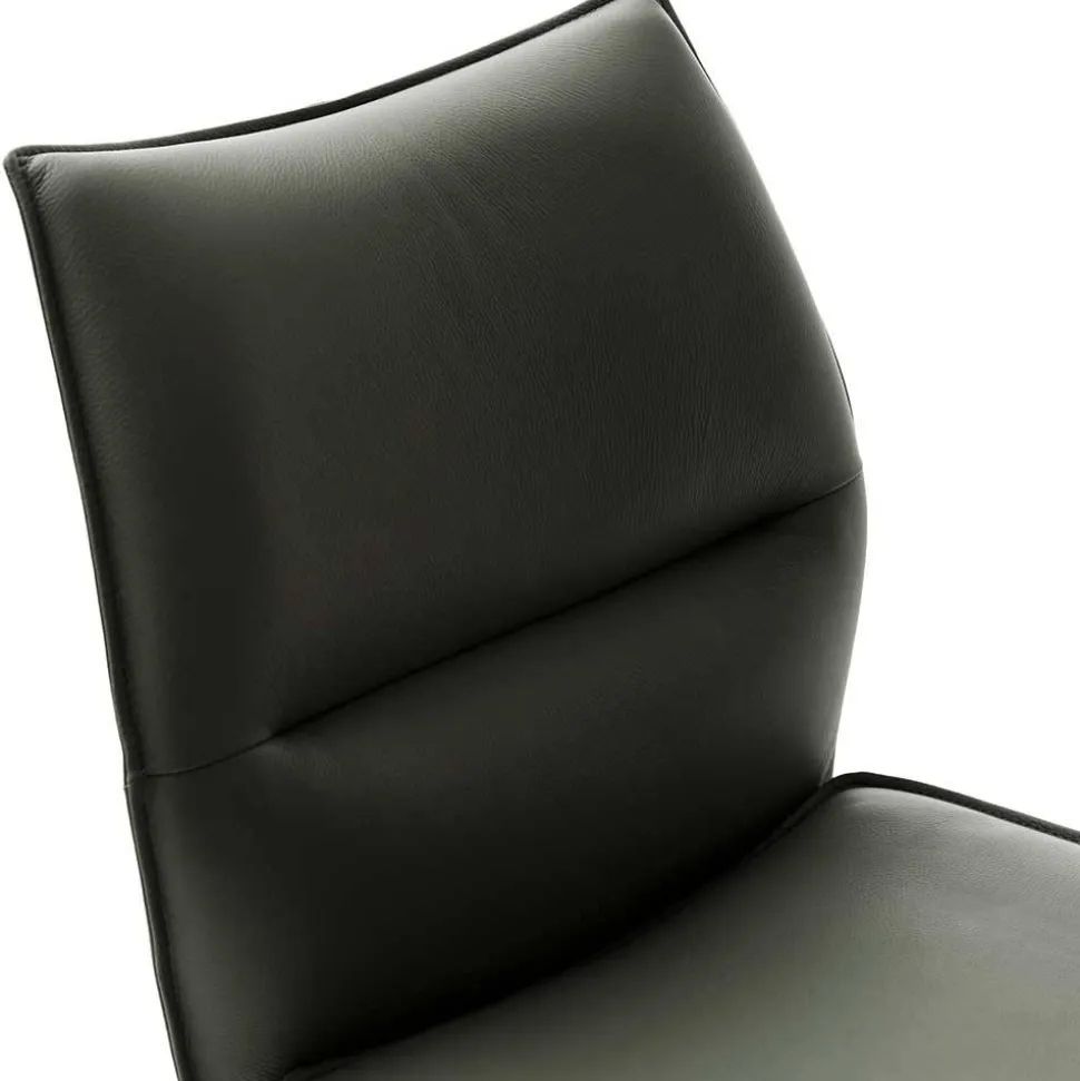 Küchenstuhl aus Leder und Edelstahl - Simael (2er Set)