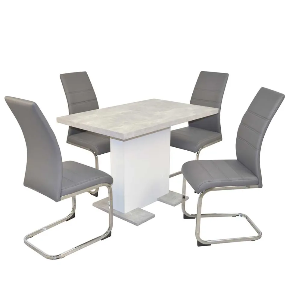 Küchentisch Gruppe mit Schwingstühlen - Inga (fünfteilig)