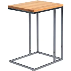 Kernbuche Ablagetisch rechteckig Mario mit verchromtem Gestell