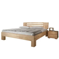 Kernbuche Bett Issiaco und zwei Nachtschränke (dreiteilig)