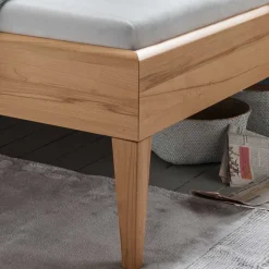 Kernbuche Bettgestell mit Polster-Kopfteil - Eudrinia