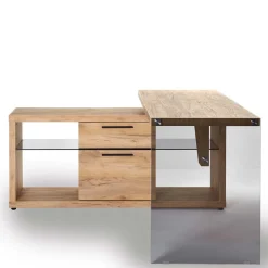 Kernbuche Design Schreibtisch mit Regal Anbau - Manaus