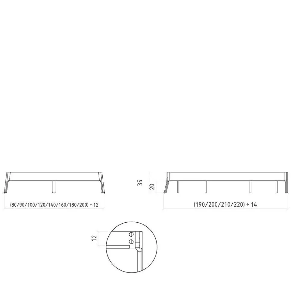 Kernbuche Holzbett - kein Kopfteil - Cow
