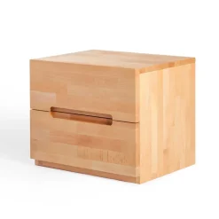 Kernbuche Nachtkommode Leoda mit 2 Soft Close Schubladen