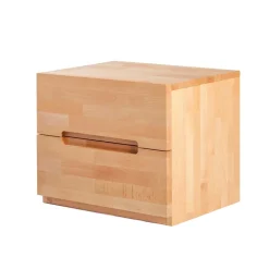 Kernbuche Nachtkommode Leoda mit 2 Soft Close Schubladen