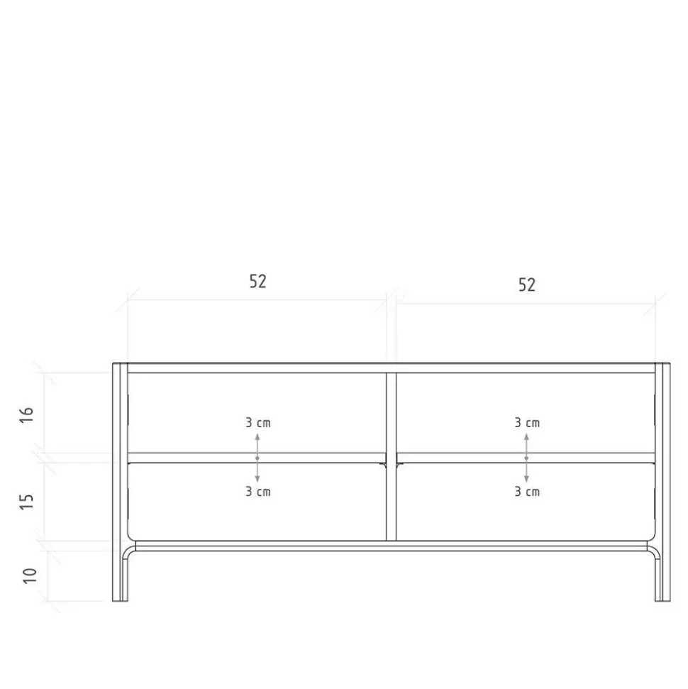 Kernbuche TV Board 2-türig - Lana