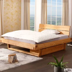 Kiefer Bett mit Baumkanten Kopfteil - Kalastania