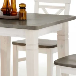 Kiefer Esstisch Yoan in Weiß Grau