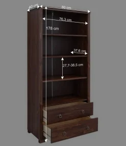 Kiefer Holzregal in Dunkelbraun lackiert - Luvin