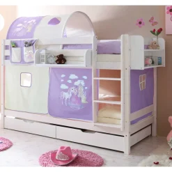 Kiefer Kinderzimmer Stockbett in Weiß - Viragron