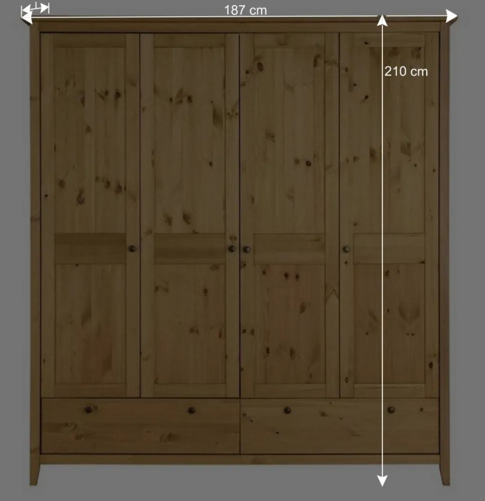 Kiefer Kleiderschrank geölt & gebeizt - Zatira
