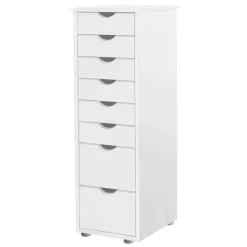 Kiefernholz Hochkommode in Weiß lackiert - Herania