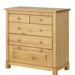 Kiefernholz Kommode mit Metallgriffen - Lavronica