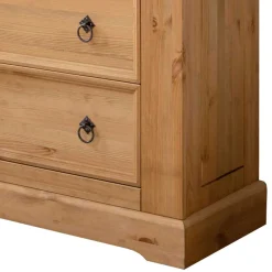 Kiefernholz Landhaus Kommode mit 42cm Tiefe - Voeca