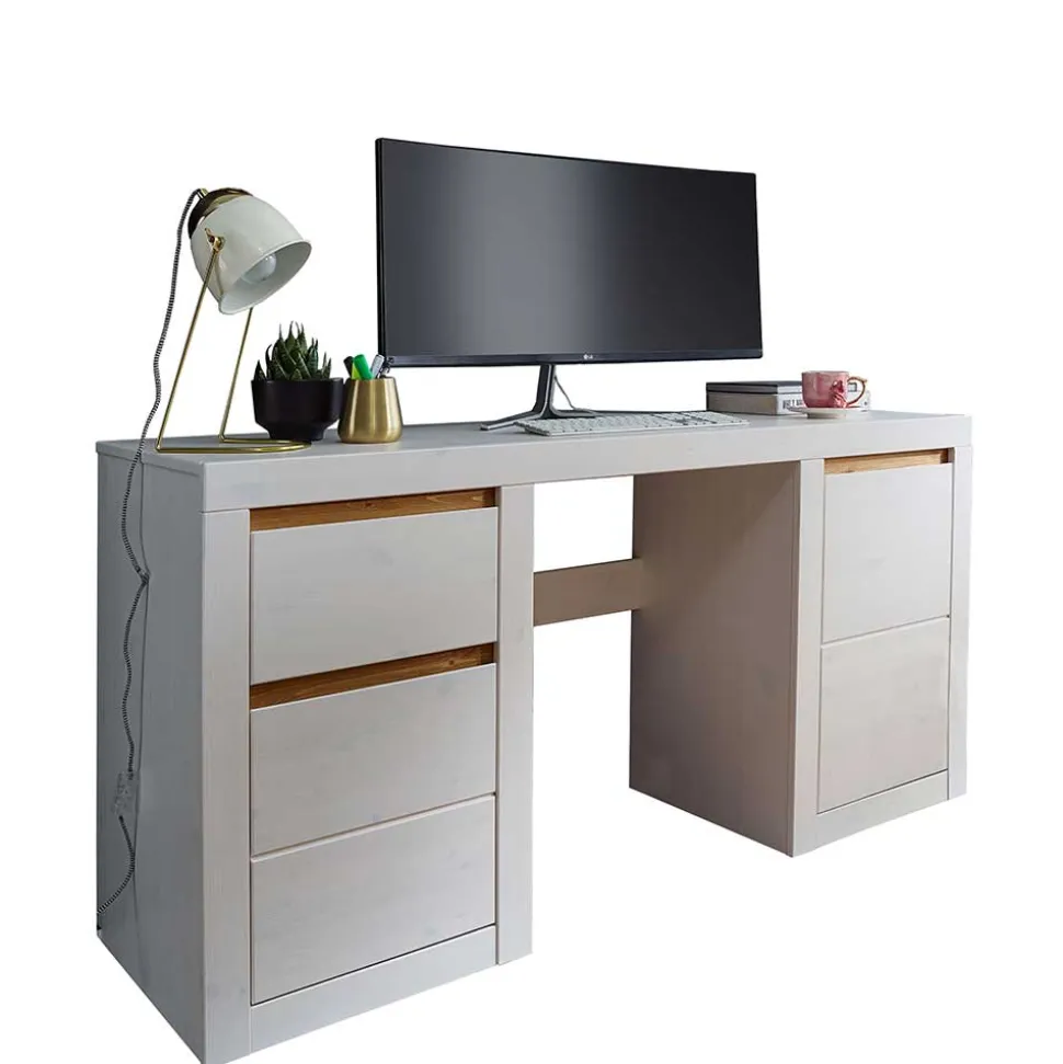 Kiefernholz Schreibtisch modern - Meuvrun