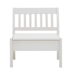 Kiefernholz Truhenbank in Weiß - Zanaris