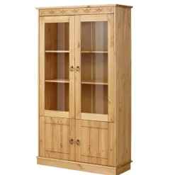 Kiefernholz Vitrine gebeizt und geölt - Goro