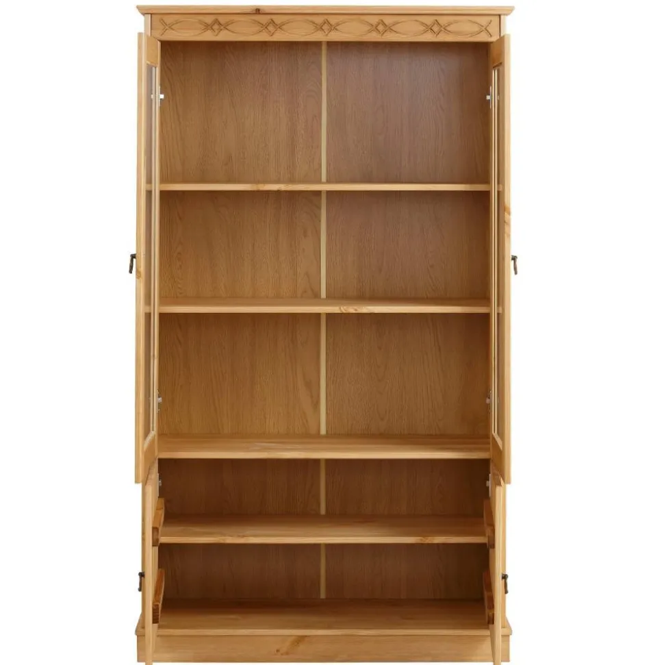 Kiefernholz Vitrine gebeizt und geölt - Goro