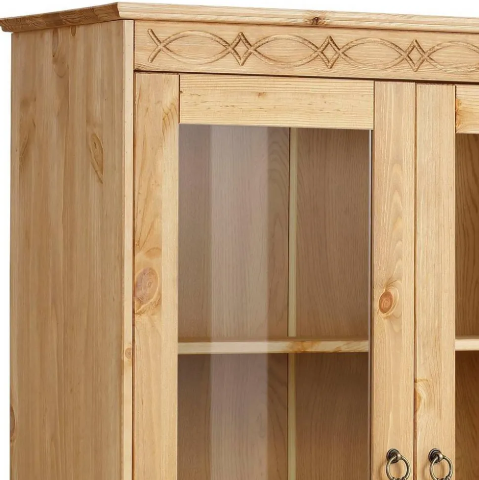 Kiefernholz Vitrine gebeizt und geölt - Goro