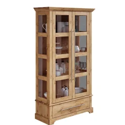 Kiefernholz Vitrine Glastür im Modern Country Style - Noellisa