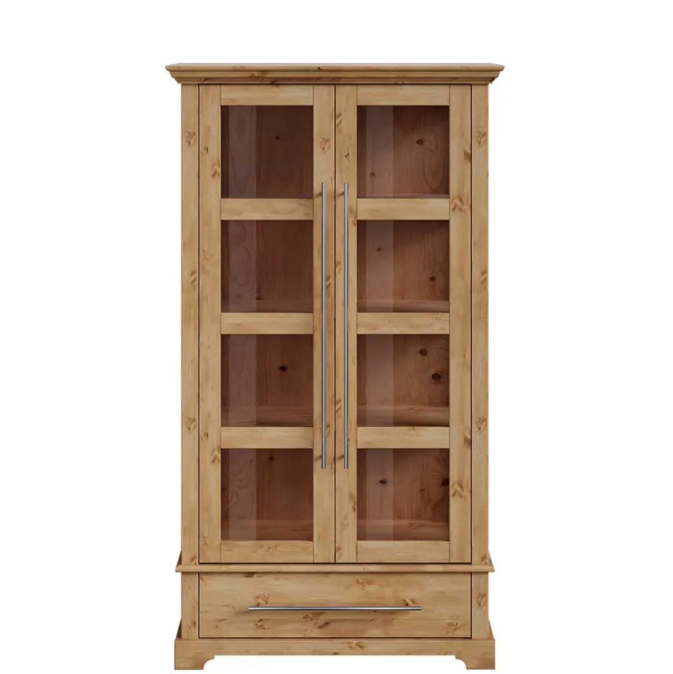 Kiefernholz Vitrine Glastür im Modern Country Style - Noellisa