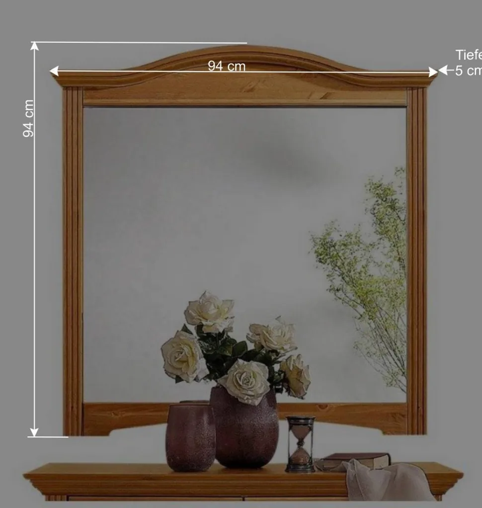 Kiefernholz Wandspiegel im Landhaus Look - Vocoja