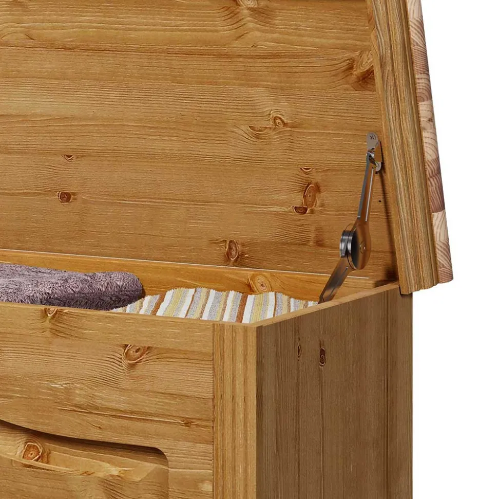 Kiefernholz Wäschetruhe im Landhausstil - Vocoja