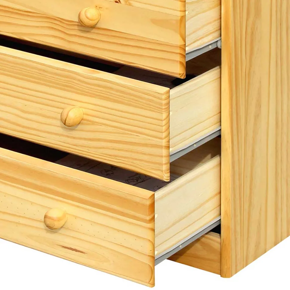 Kiefernholzkommode mit Kugelgriffen - Kascanu I