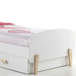 Kinder Ausziehbett in Weiß Natur - Mauricia