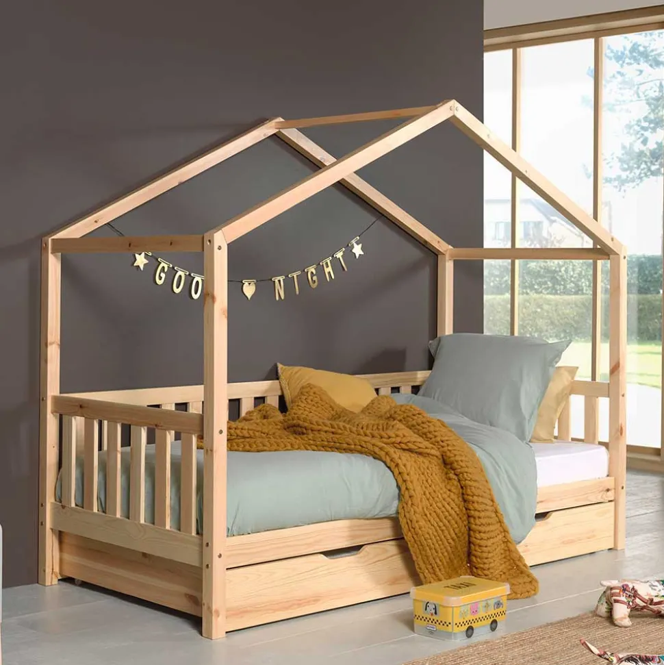 Kinder Haus Himmelbett 90x200 cm - Cosma