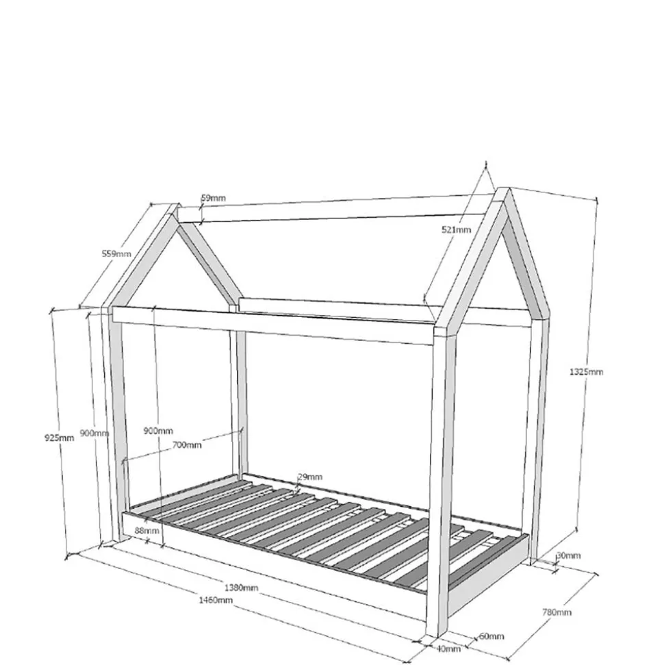 Kinder Hausbett bodentief - Alayn