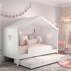 Kinder Hausbett in Weiß - Grandory
