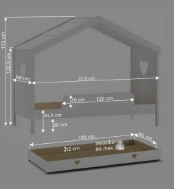Kinder Hausbett in Weiß - Grandory