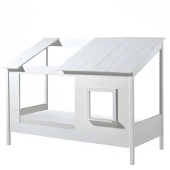 Kinder Hausbett in Weiß lackiert - Actina