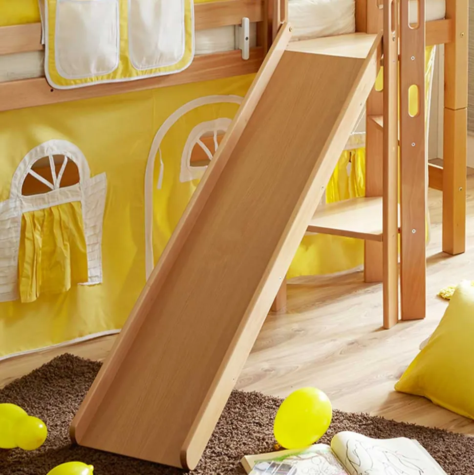 Kinder Hochbett in Buche & Gelb - Trapani
