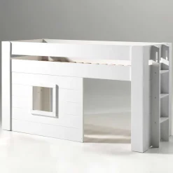 Kinder Hütten Hochbett in Weiß - Pedro